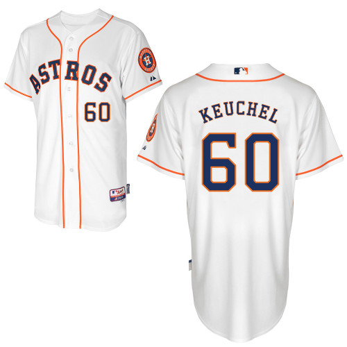 Dallas Keuchel #60 MLB Jersey-Houston Astros Men's Authentic Home White Cool Base Baseball Jersey